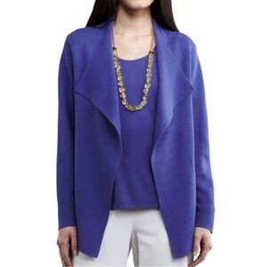 Eileen Fisher 80% Silk, 20% Organic Cotton Open Cardigan, Size P/S, Iris Purple